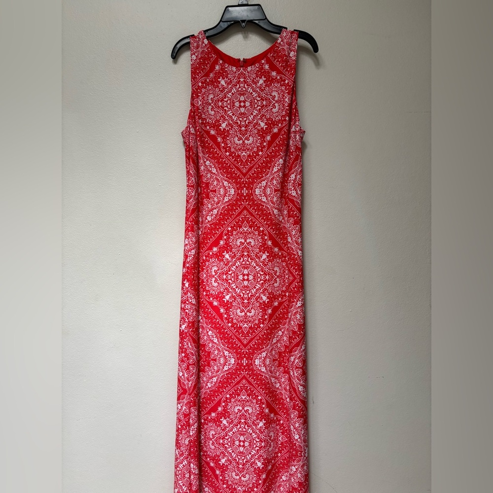 Eliza J Red Patterned Maxi Dress